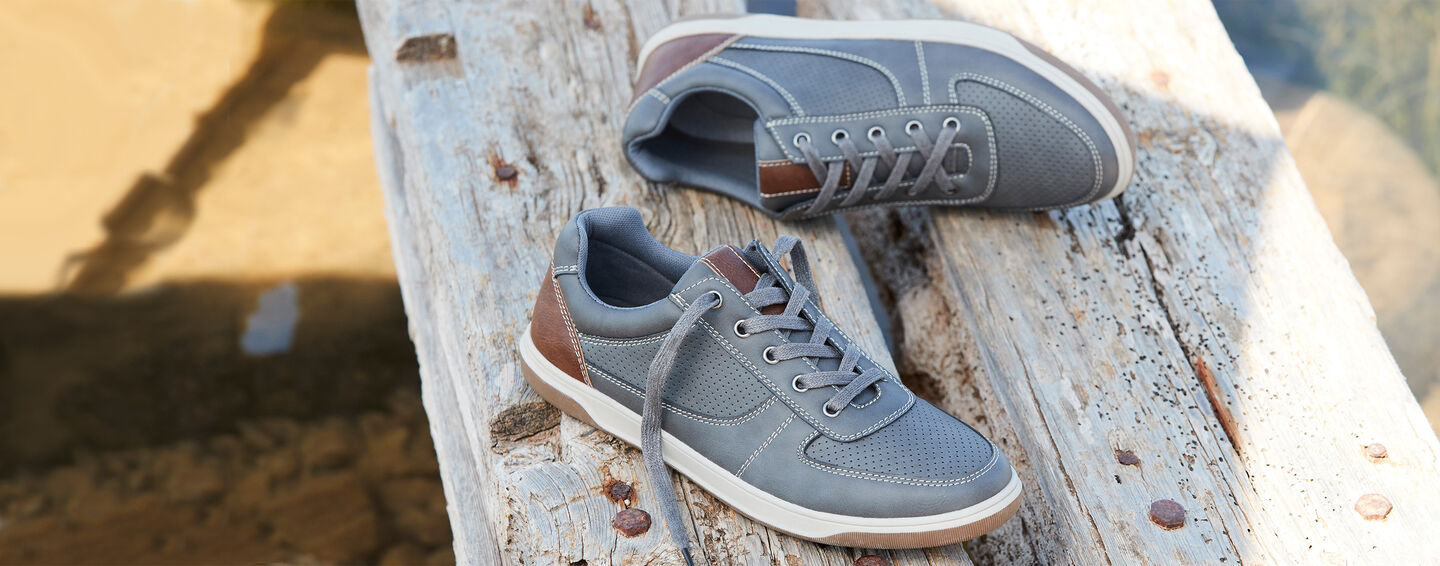 Men's Collection | Cushioned Lace-up Trainers | By Cotton Traders