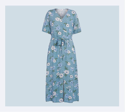 A product image of the Cotton Traders blue floral maxi dress. The image reads 