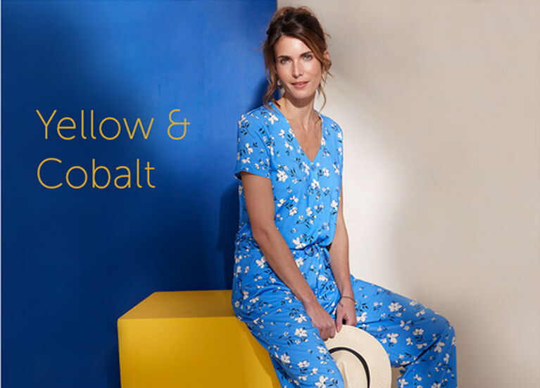 blue and yellow outfits for women