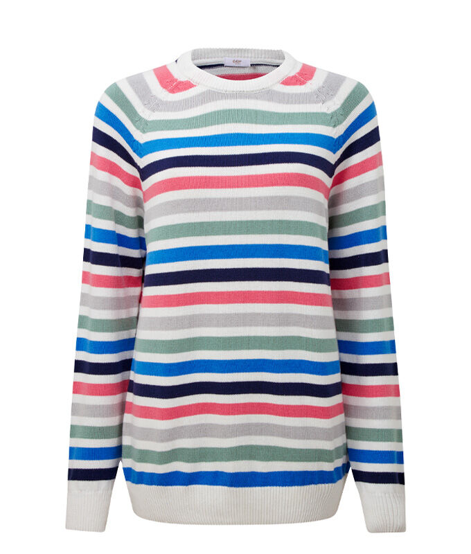 Knitwear Inspirations | Cotton Stripe Crew Neck Jumper | By Cotton Traders