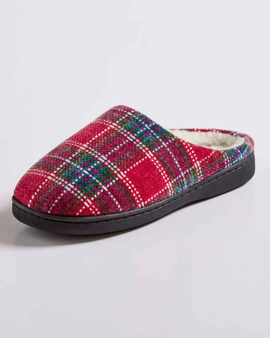 Chenille Check Mule Slippers